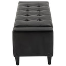 PU Leather Upholstered Lift-Top Tufted Ottoman Black