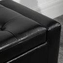 PU Leather Upholstered Lift-Top Tufted Ottoman Black