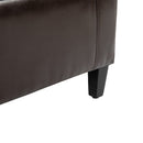 PU Leather Upholstered Lift-Top Tufted Ottoman - Brown