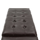 PU Leather Upholstered Lift-Top Tufted Ottoman - Brown
