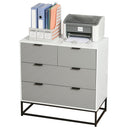 Chest of Drawers with Metal Handles Freestanding Dresser for Bedroom, Living Room Modern Wooden 4 Sideboard Bedroom