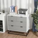 Chest of Drawers with Metal Handles Freestanding Dresser for Bedroom, Living Room Modern Wooden 4 Sideboard Bedroom