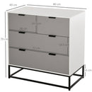 Chest of Drawers with Metal Handles Freestanding Dresser for Bedroom, Living Room Modern Wooden 4 Sideboard Bedroom