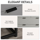 Chest of Drawers with Metal Handles Freestanding Dresser for Bedroom, Living Room Modern Wooden 4 Sideboard Bedroom