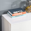 Modern Stylish Freestanding Push-Open Cabinet with 2 Drawer 2 Door Cabinet for Home Office Highlight, 117W x 36D x 74Hcm-White for Living Room, Bedroom, Bathroom, Kitchen, Highlight White and Matte White