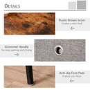 Side Table, Nightstand, End Table with Removable Fabric Drawer, Retro Style Accent Furniture with Wooden Legs, Rustic Brown and Black Chic Legs