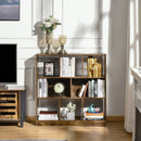 Storage Shelf 3-Tier Bookcase Display Rack Home Organizer for Home Office, Living Room, Playroom, Rustic Brown Office
