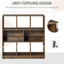 Storage Shelf 3-Tier Bookcase Display Rack Home Organizer for Home Office, Living Room, Playroom, Rustic Brown Office
