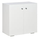 Storage Cabinet with 2 Shelves and Doors, Wooden Sideboard, Freestanding Kitchen Cupboard, Bookcase for Living Room, Bedroom, Hallway and Kitchen, White w/ Door Sideboard Cupboard