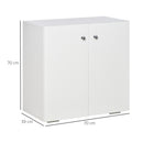 Storage Cabinet with 2 Shelves and Doors, Wooden Sideboard, Freestanding Kitchen Cupboard, Bookcase for Living Room, Bedroom, Hallway and Kitchen, White w/ Door Sideboard Cupboard