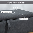 Linen Storage Ottoman Padded Footstool with Rubberwood Legs Ideal for Toy Box, Bed End, Shoe Bench, Seating Box Chest