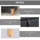 Linen Storage Ottoman Padded Footstool with Rubberwood Legs Ideal for Toy Box, Bed End, Shoe Bench, Seating Box Chest