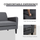 Modern Two Seater Loveseat Upholstery Fabric Double Sofa Compact Design Wooden Frame for Small Space, Living Room & Hallway, Charcoal Grey Room