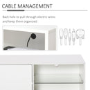 Modern TV Stand Media Unit w/ High Gloss Door Cabinet 2 Shelves Living Room Office Home Furniture White 42"
