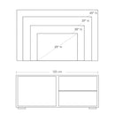 Modern TV Stand Media Unit w/ High Gloss Door Cabinet 2 Shelves Living Room Office Home Furniture White 42"
