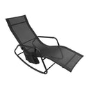 GardenKraft Outdoor Rocking Sun Lounger Relaxer - Black