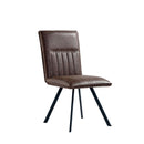 Pair of Darwen Leather Dining Chair - Brown