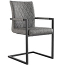 Pair of Darwen Diamond Stitch Carver Chair - Grey
