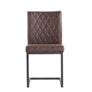 Pair of Darwen Diamond Stitch Dining Chair - Brown
