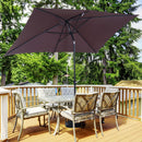 Outsunny 3x2m Patio Parasol Canopy Tilt Crank 6 Ribs Sun Shade Garden Brown