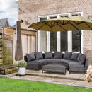 Outsunny 5PCS Garden Rattan Wicker Sofa Outdoor Patio Furniture Set w/ Pillow
