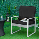Outsunny 2 Pieces Seat Cushion and Back Pad Set for Rattan Furniture Black