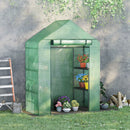 Outsunny Walk-in Greenhouse with Shelves, Outdoor Green House, 143x73x195cm