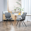 HOMCOM Mid-Century Dining Chairs Set of 2, Upholstered Accent Chairs, Grey