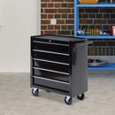 HOMCOM Steel 5-Drawer Tool Storage Cabinet Lockable Wheels Handle 2 Keys Garage
