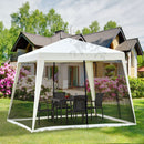 Outsunny 3x3m Outdoor Gazebo Canopy Tent Event Shelter w/ Mesh Screen Side White