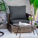 Outsunny Outdoor Seat and Back Cushion Set, Deep Seating Chair Cushion, Grey
