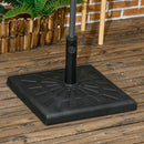 Outsunny 19kg Square Resin Garden Parasol Base For Poles Of 32mm, 38mm, 48mm