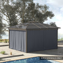 Outsunny Outdoor Privacy Curtain 4-Panel Sidewalls for 3 x 3 (M) Gazebos Grey