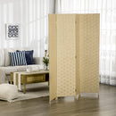HOMCOM 4 Panel Folding Room Dividers for Wall, Privacy Screen Panels, Brown