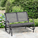 Outsunny 2-Person Patio Glider Bench Gliding Chair Loveseat w/ Armrest Grey