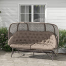 Outsunny 3 Seater Folding Outdoor Egg Chair w/ Flower Pattern, Holder Bags