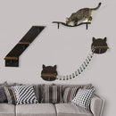 PawHut 3 PCs Wall Mounted Cat Tree Cat Shelves Climbing Shelf Set - Brown