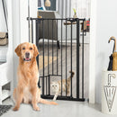 PawHut Extra Tall Dog Gate with Cat Door Auto Close for Stairs 74-80 cm Wide