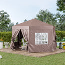 Outsunny 4x4m Garden Gazebo Tent Outdoor Metal Adjust Sun Shade w/ Zippered Net