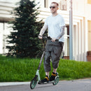 HOMCOM Folding Kick Scooter for 14+ w/ Adjustable Height, Dual Brake System