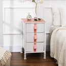 HOMCOM 3 Drawer Chest of Drawers w/ Wooden Top for Kid Room Closet Hallway Pink