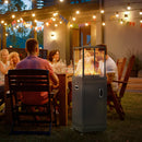 Outsunny 9kW Patio Gas Heater Propane Heater w/ Regulator Hose and Cover, Black