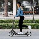 HOMCOM Folding Kick Scooter Hight-Adjustable w/ Rear Brake & Double Shock Black