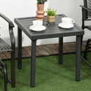 Outsunny Garden Side Table Coffee Table with Umbrella Hole for Patio Balcony