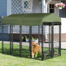 PawHut Outdoor Dog Kennel w/ Weather-Resistant Cover, 244 x 122 x 183cm - Green