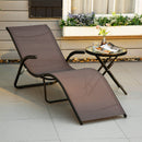 Outsunny Folding Lounge Chair, Outdoor Chaise Lounge for Beach, Poolside, Brown
