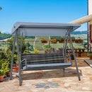 Outsunny Garden Rattan Swing Chair Swinging Hammock w/ Cushion Mixed Grey