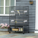 PawHut Large Bird Cage Budgie Cage for Finch Canaries Parrot with Stand Grey