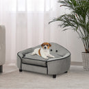 PawHut Pet Sofa Puppy Chair Kitten Couch for Small Dogs, Cats w/ Cushion - Grey