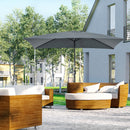 Outsunny 3x2m Patio Parasol Canopy Tilt Crank 6 Ribs Sun Shade Garden Dark Grey